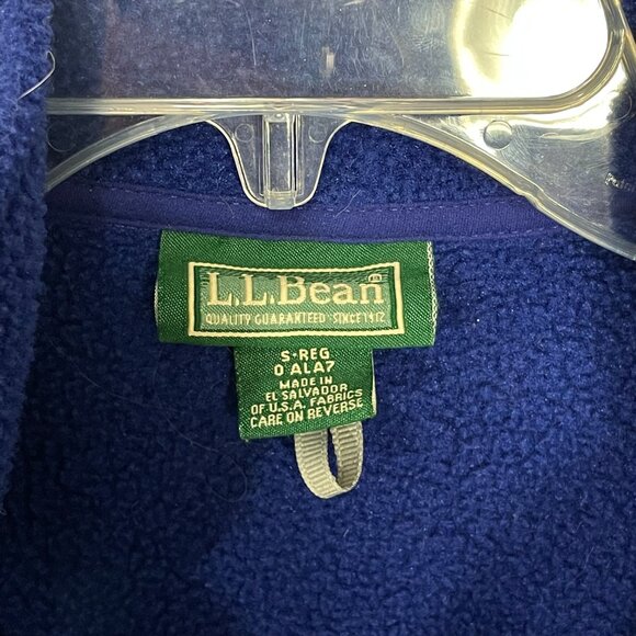 LL Bean Vest Mens Small Fleece Full Zip Blue Pockets Outdoor Hiking Polartec - Picture 6 of 7